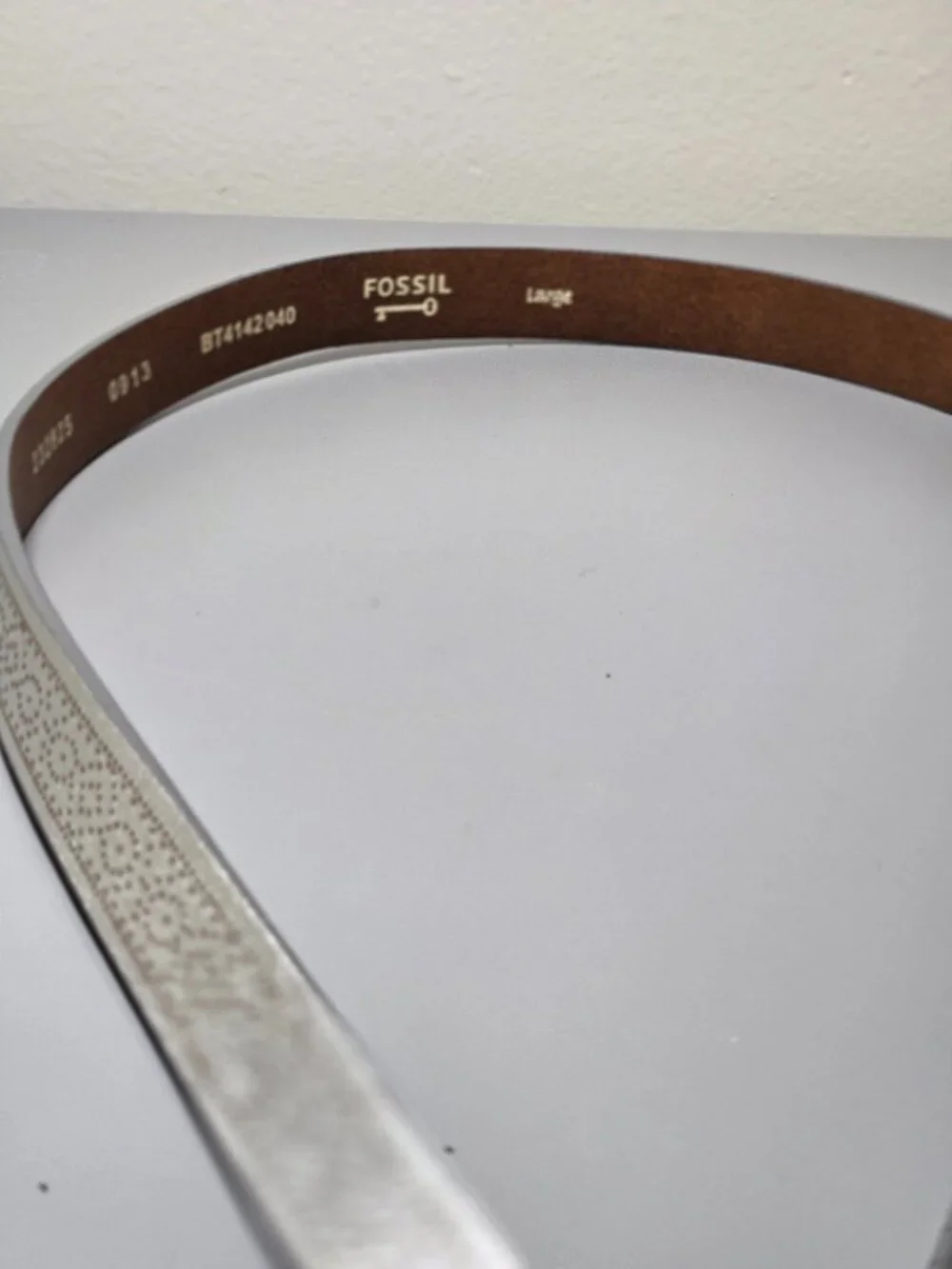 Metallic Fossil Belts, 2 Size Large Y2K, 90's Style Narrow Belts